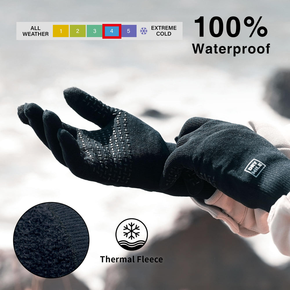 DRYMILE Alpine waterproof gloves side view highlighting waterproof exterior for winter protection and dexterity.