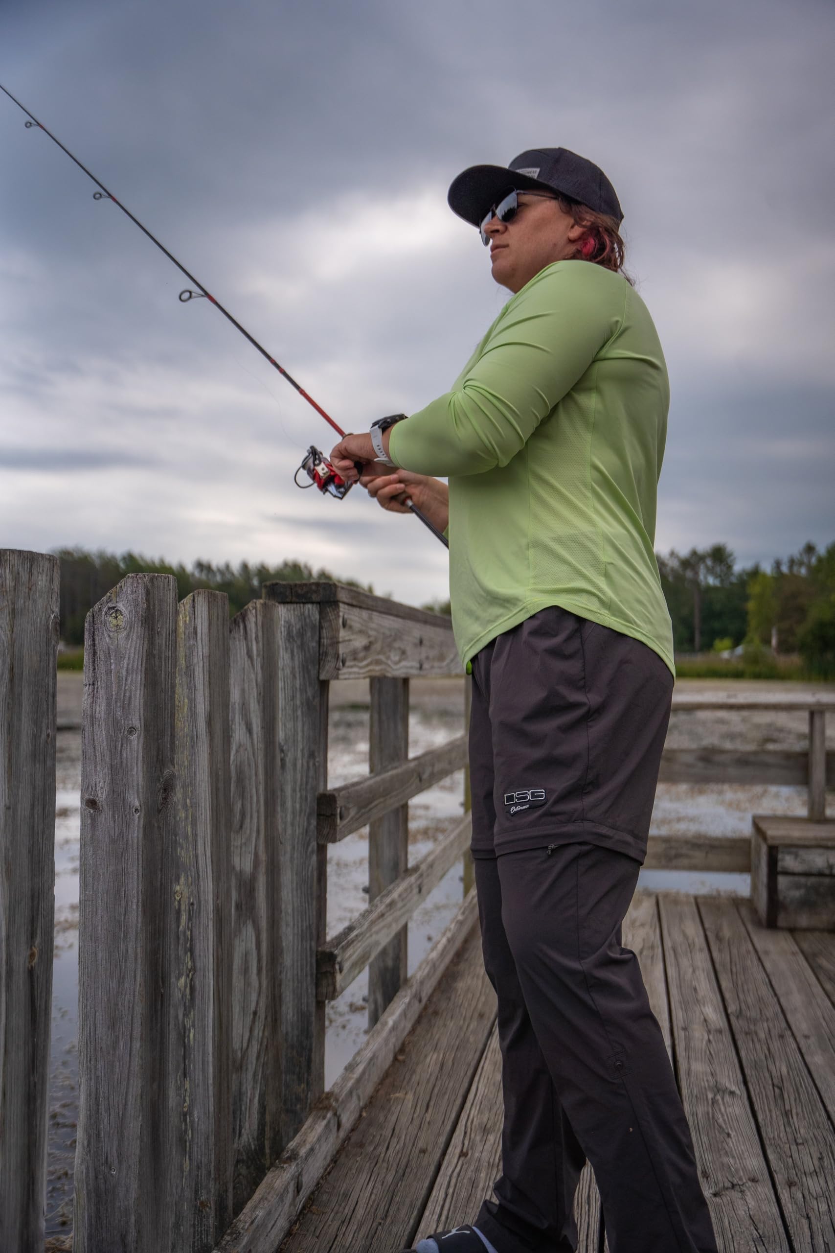 DSG Lola Pant converts to capris and shorts with snap and zip-off legs.
