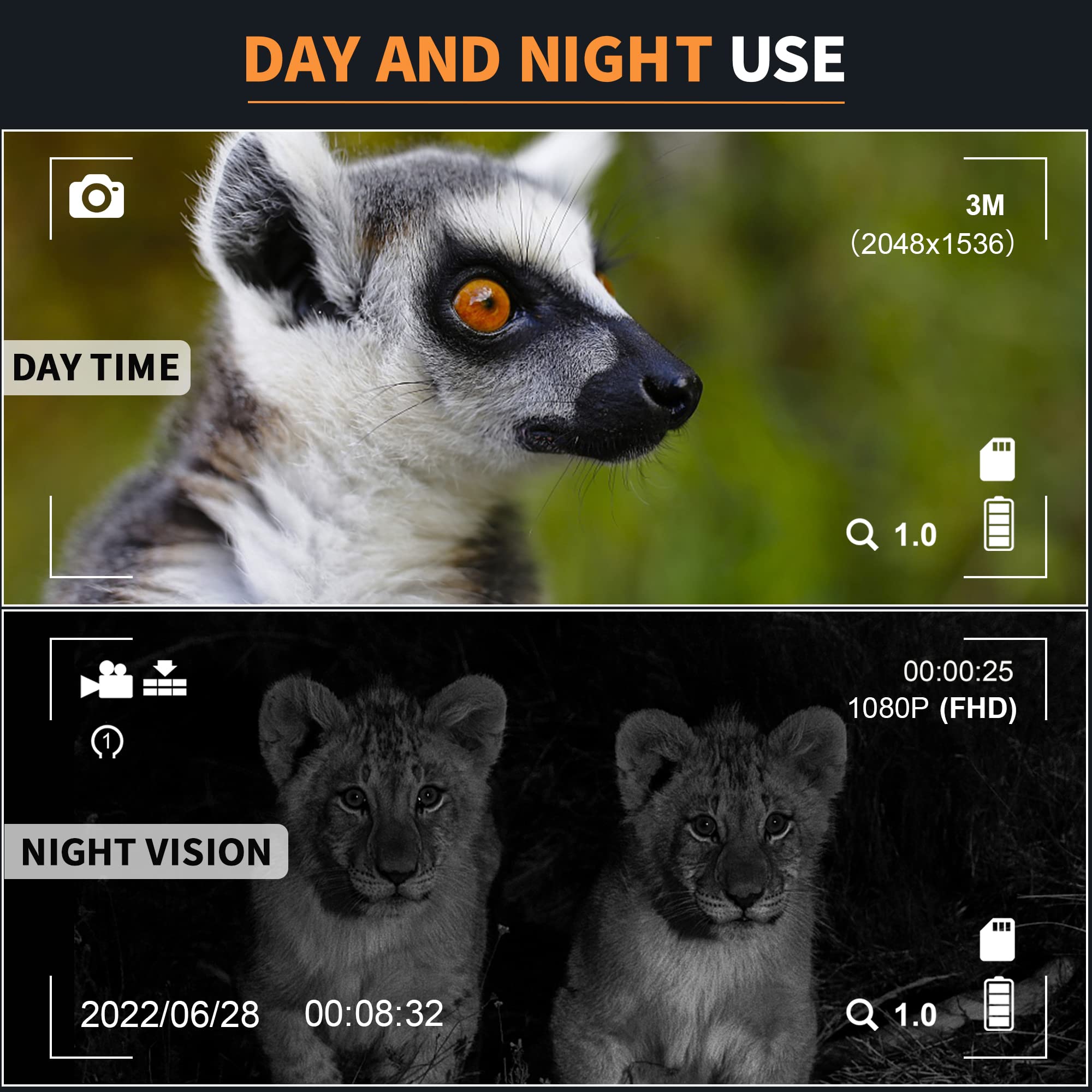 Dsoon head-mounted NVG with screen for hands-free viewing in darkness