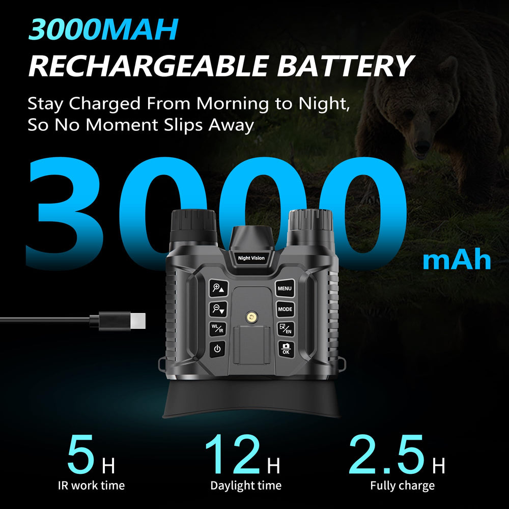 DSoon Night Vision Goggles 2.7-inch display with adjustable brightness