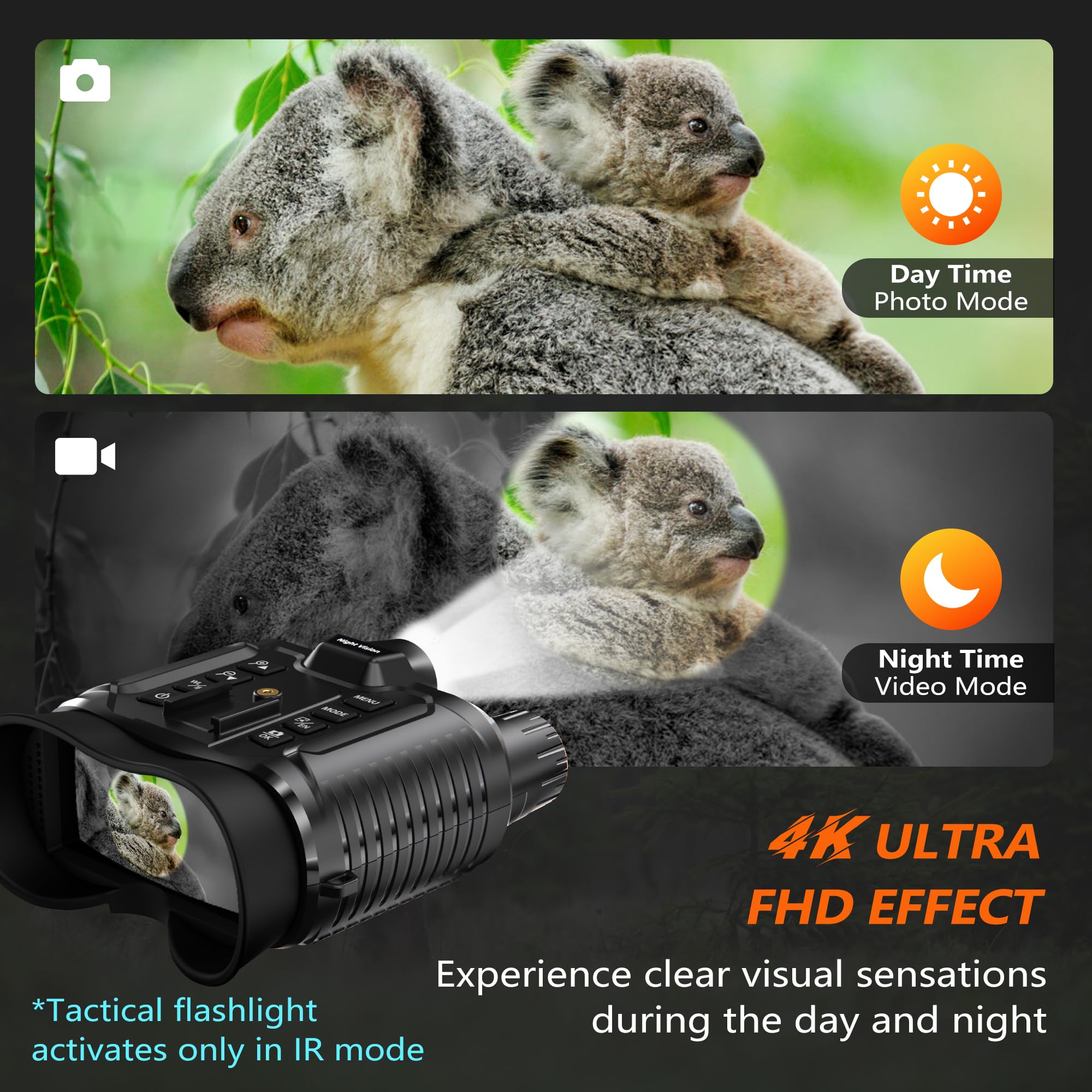 Dsoon night vision goggles-3000mah-battery supports extended use with quick charging.