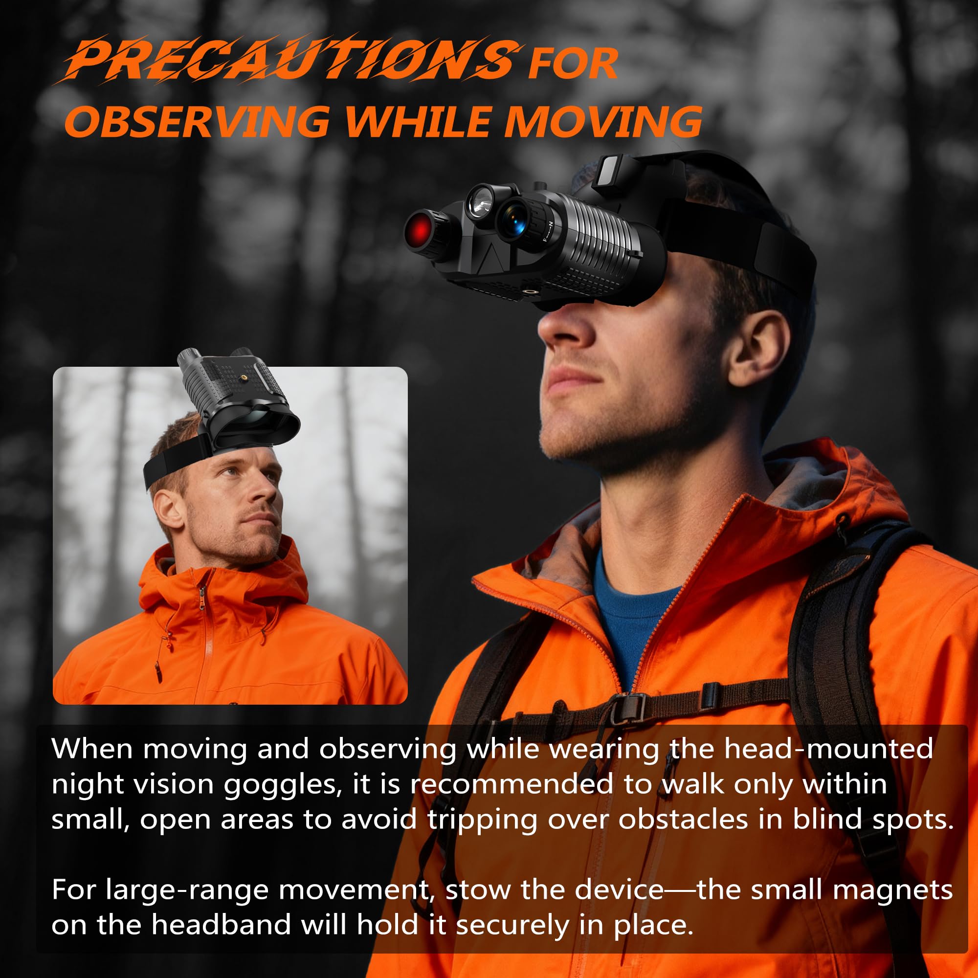Dsoon night vision goggles-8x-zoom clarifies distant objects during night-time tasks.
