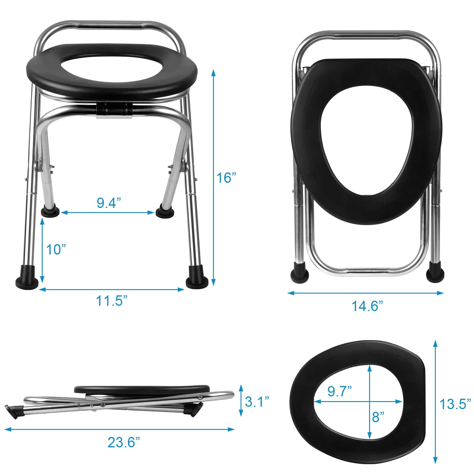 DSUWAZU camping portable toilet open top shows compact design for outdoor trips.