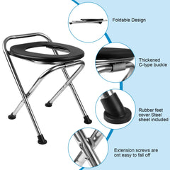 DSUWAZU foldable camping toilet demonstrates 350 lb weight capacity for diverse users.