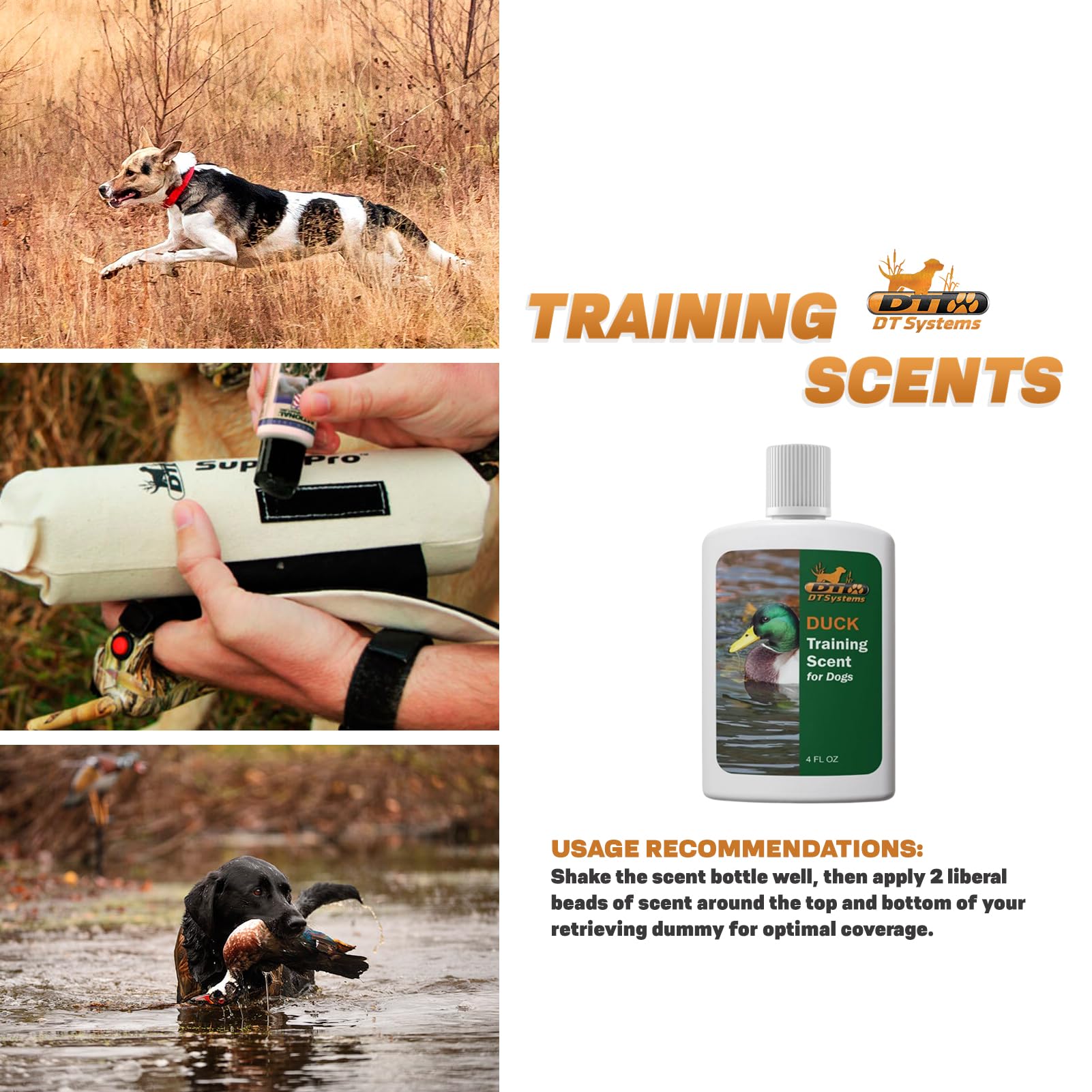 DT Systems duck scent squeeze bottle for easy scent application.