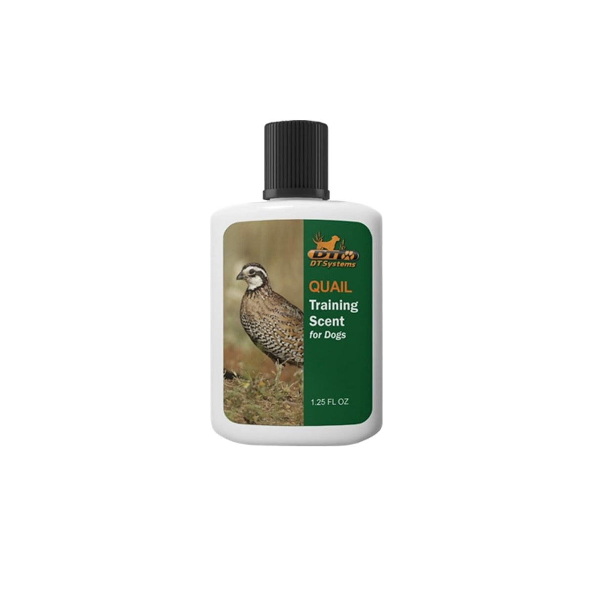 DT Systems Training Scent Quail 1.25 oz bottle aids scent training and game search.