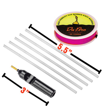 DU-BRO pink slip-bobber knot material for quick, precise rigging.