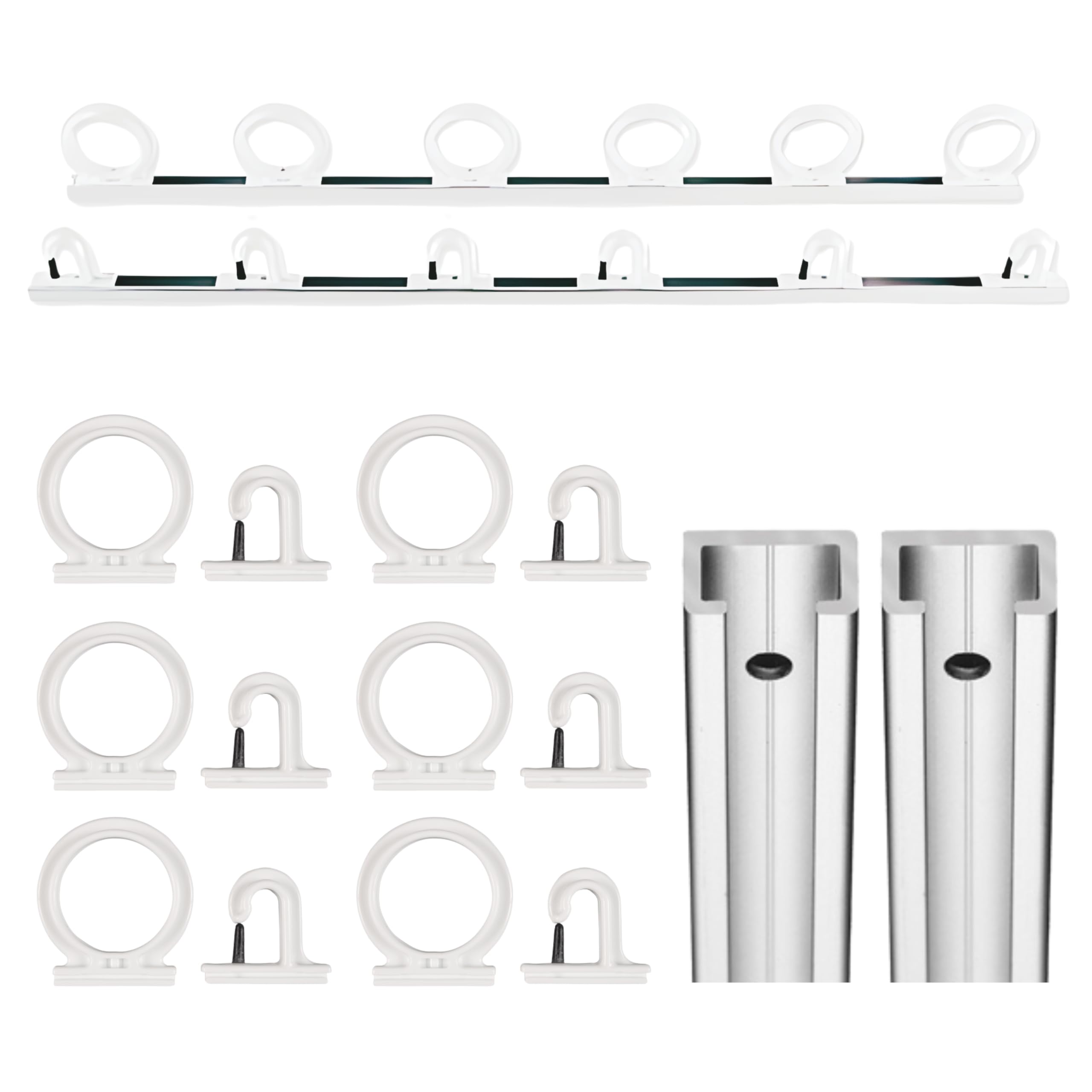 Trac-A-Rod storage system mounted on boat wall with six rod holders