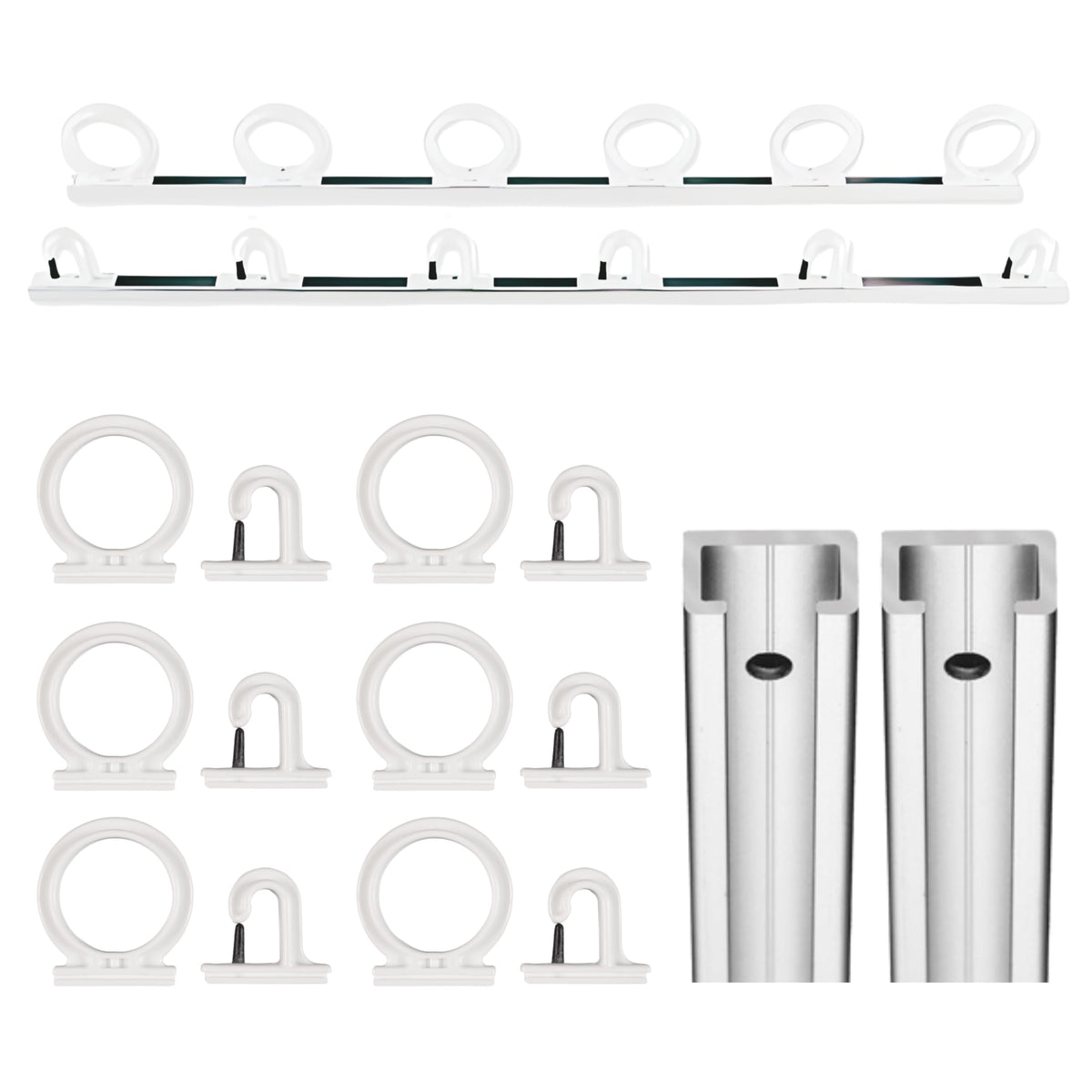Trac-A-Rod storage system mounted on boat wall with six rod holders