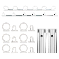 Trac-A-Rod storage system mounted on boat wall with six rod holders