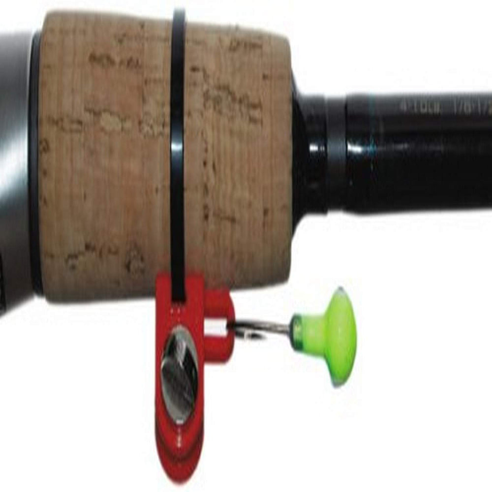 DU-BRO Fishing E/Z Adjust Drop Back Release mounted on rod for open-bail setups