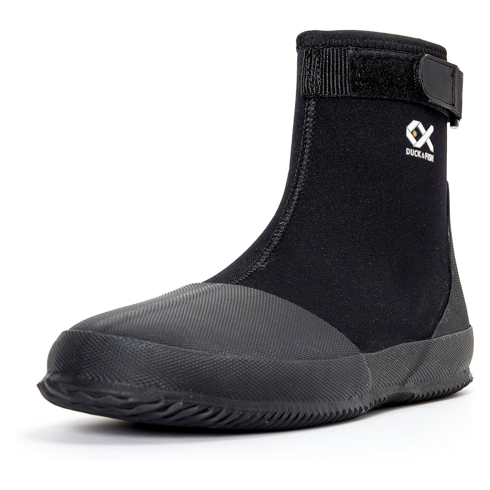 Duck & Fish neoprene flat wading shoe front view with 5 mm neoprene upper for warmth