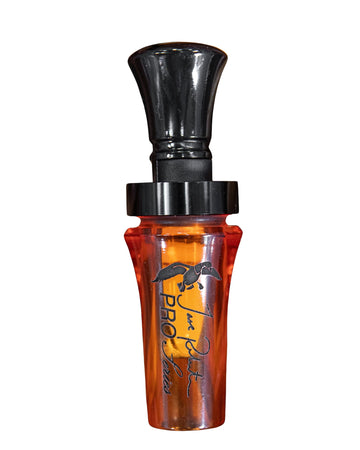Duck Commander Jase Robertson Pro Series duck call orange acrylic body showcases authentic mallard sound.