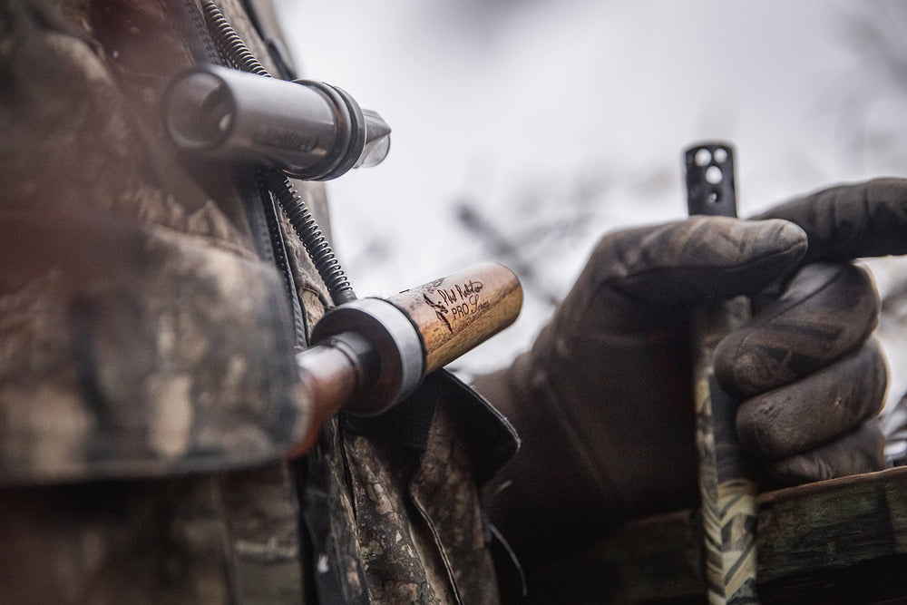 Duck Commander Phil Robertson Pro Series duck call barrel detail highlights durable oak construction.
