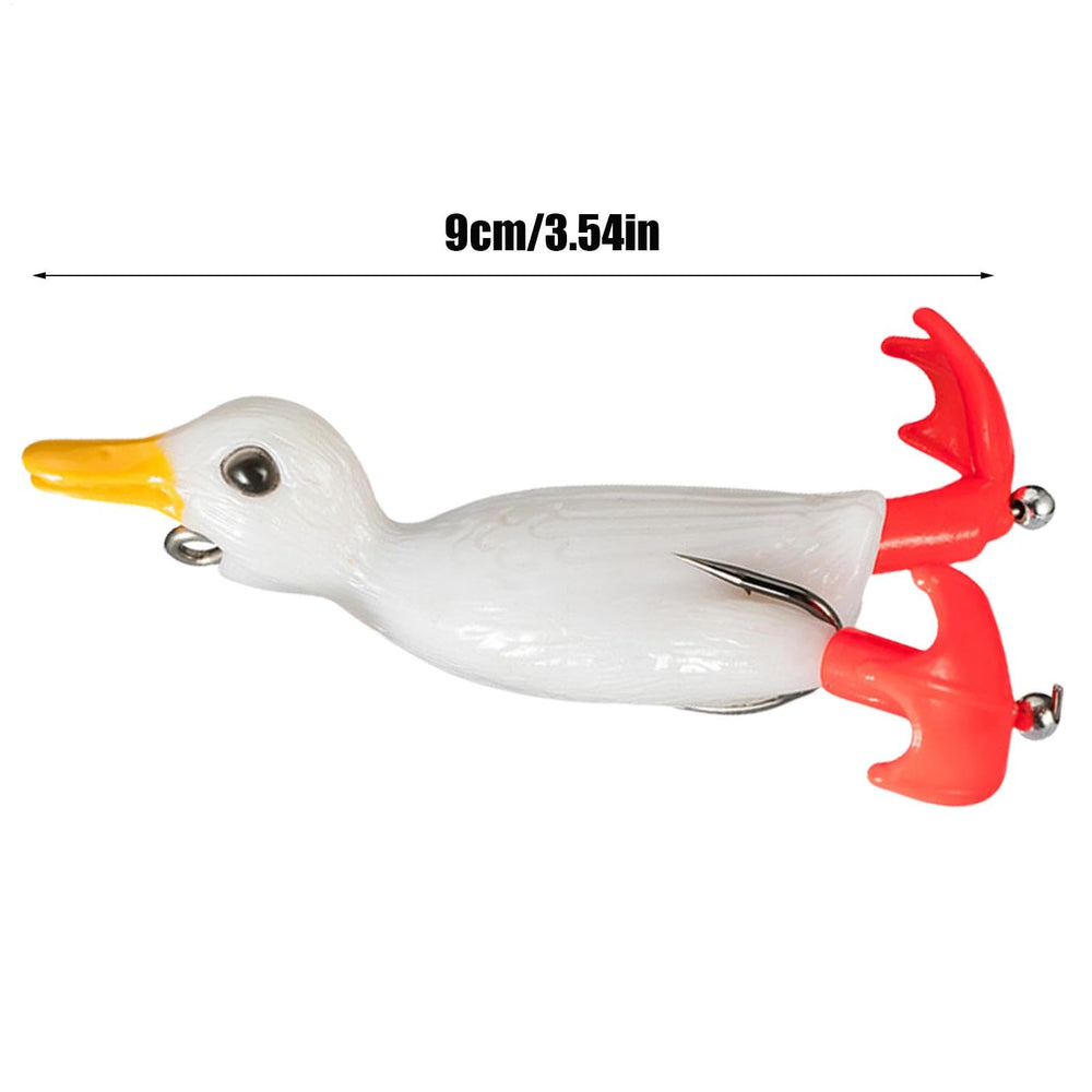 Duck Fishing Lure includes hooks for reliable hookups on soft bait.