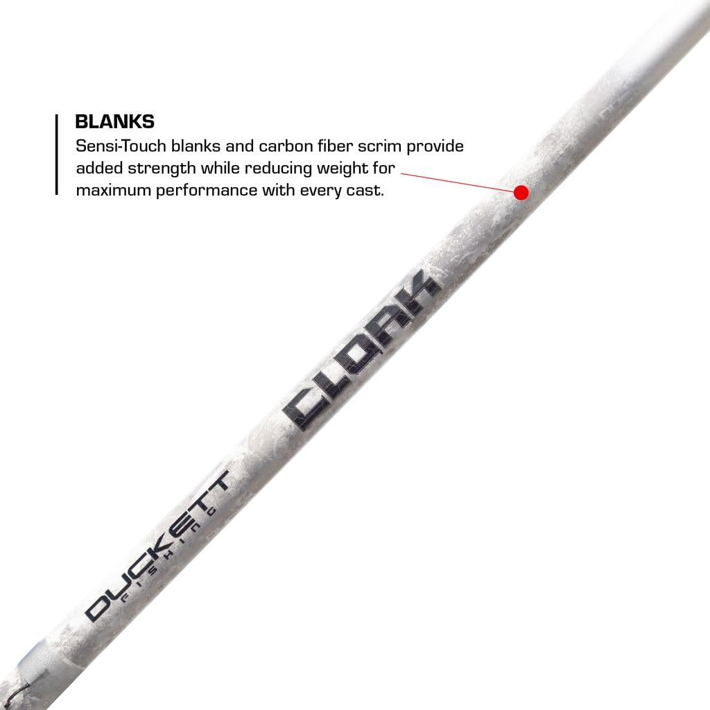 Duckett Cloak spinning rod with GuntersVeil camo for versatile presentations