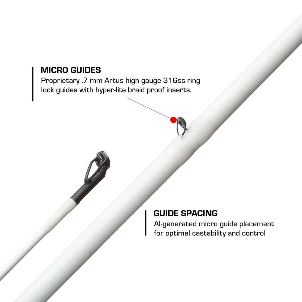 Duckett Fishing Micro Magic Pro Crankin' Rod 7ft handle highlights comfort cork grip for casting accuracy.