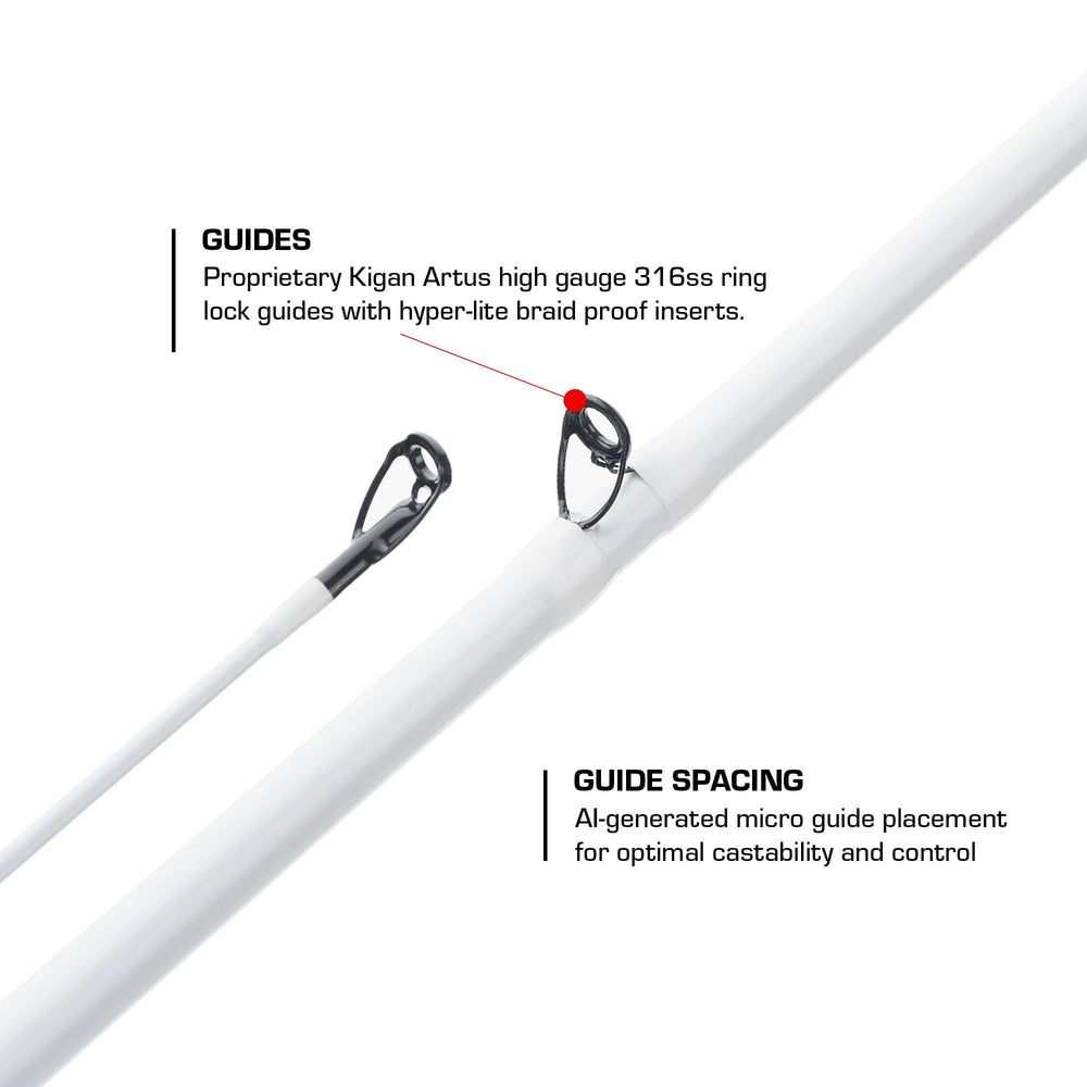 Duckett Fishing Zeus Crankin Rod Kigan guides for smooth line control and durability
