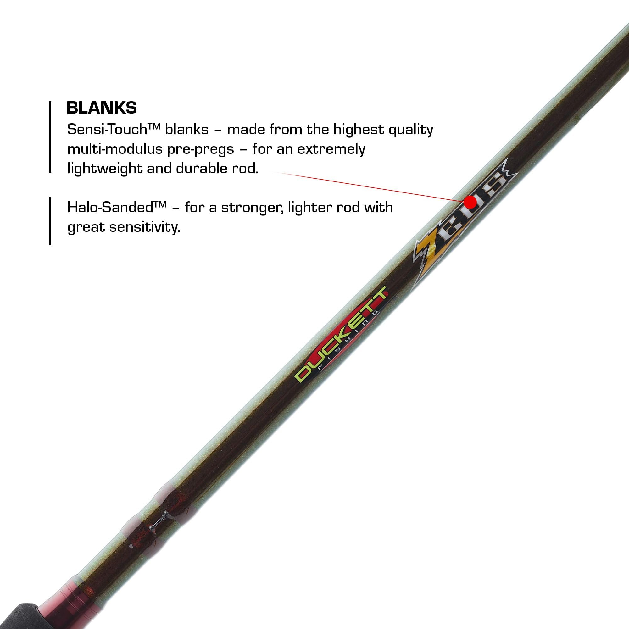 Duckett Fishing Zeus Crankin Rod Sensi-Touch blank close-up showing responsive feel for lures