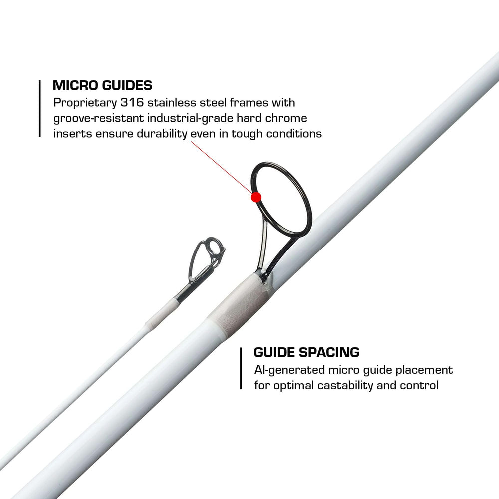 Duckett Ghost II ergonomic EVA grip offers comfortable, secure handling during long casts