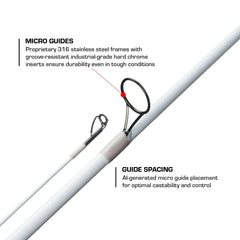 Duckett Ghost II ergonomic EVA grip offers comfortable, secure handling during long casts