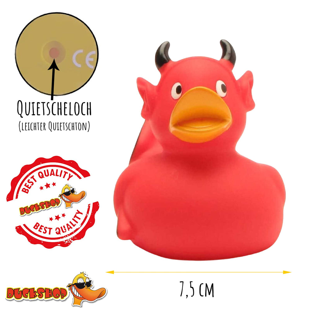 Duckshop Rubber Duck Devil with pitchfork, a witty gift idea for friends