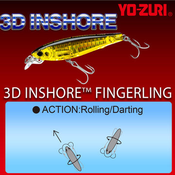Duel 3D Inshore Fingerling 100mm 4 color patterns resist chipping for saltwater use.