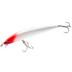 Duel Hydro Minnow LC pearl red head front view showing long-cast profile