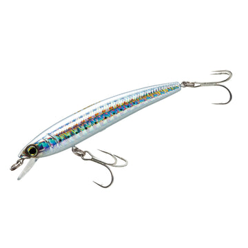 Duel Pins Minnow lure with holographic silver finish ideal for shallow-water casting