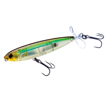 Duel R1107-PAY 3DB Prop Ayu lure front view with UV prop for powerful splash.
