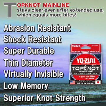 Duel Yo-Zuri TopKnot fluorocarbon clarity closeup highlighting near-invisible line in water