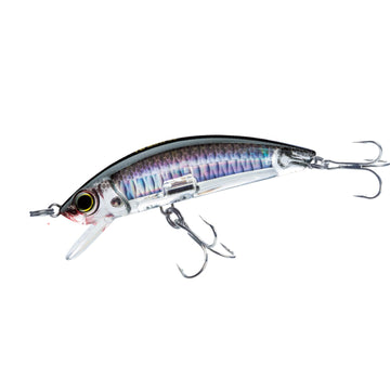 Duel Yo-Zuri 3D Inshore Minnow lure in silver-black, high reflectivity boosts visibility.