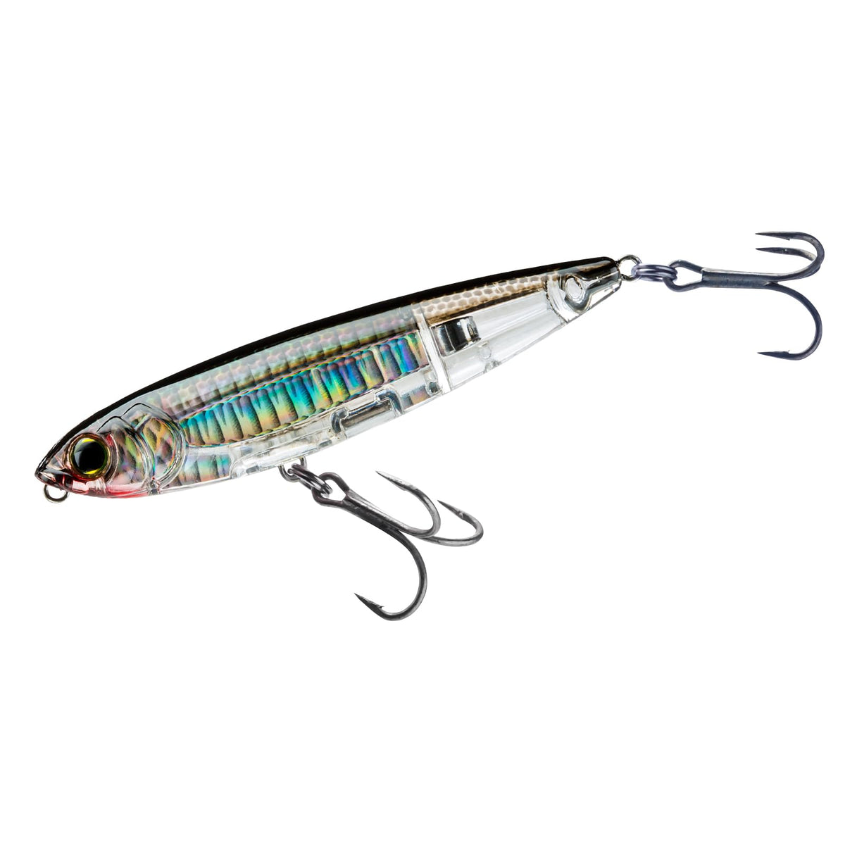 Duel Yo-Zuri 3D Inshore Pencil full view with silver-black finish showing visibility