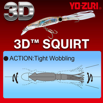 Duel Yo-Zuri 3D Squirt prism finish close-up highlighting color shift