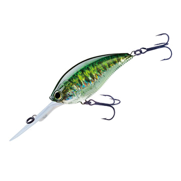 Yo-Zuri 3DB Deep Crank Baby Bass lure, front view, prism flash attracts bass.
