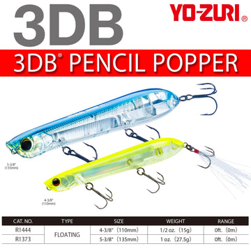 Duel Yo-Zuri 3DB Pencil Popper excels in long casts, cutting through wind
