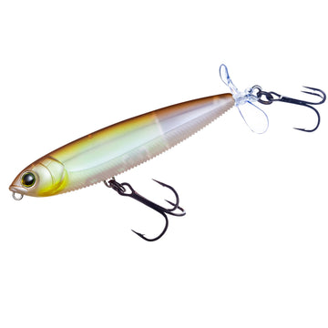 Duel YO-ZURI 3DB Prop lure front view with 3D Lens flash for surface intrigue.