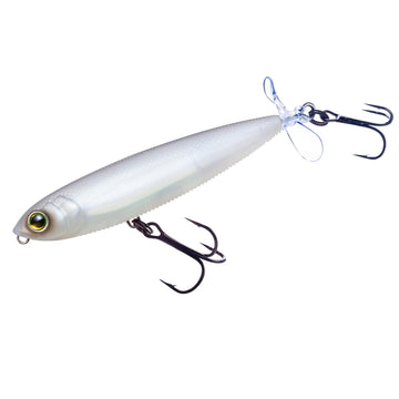 Duel YO-ZURI 3DB Prop Floating Lure 90mm front view highlights the Matte Pearl Shad finish for lifelike flash.