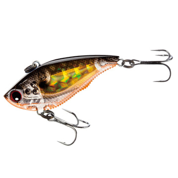 Duel Yo-Zuri 3DB Vibe front view in prism gold black with lifelike flash.