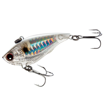 Yo-Zuri 3DB Vibe Prism Ghost Shad lure close-up with lifelike scales attracting gamefish.