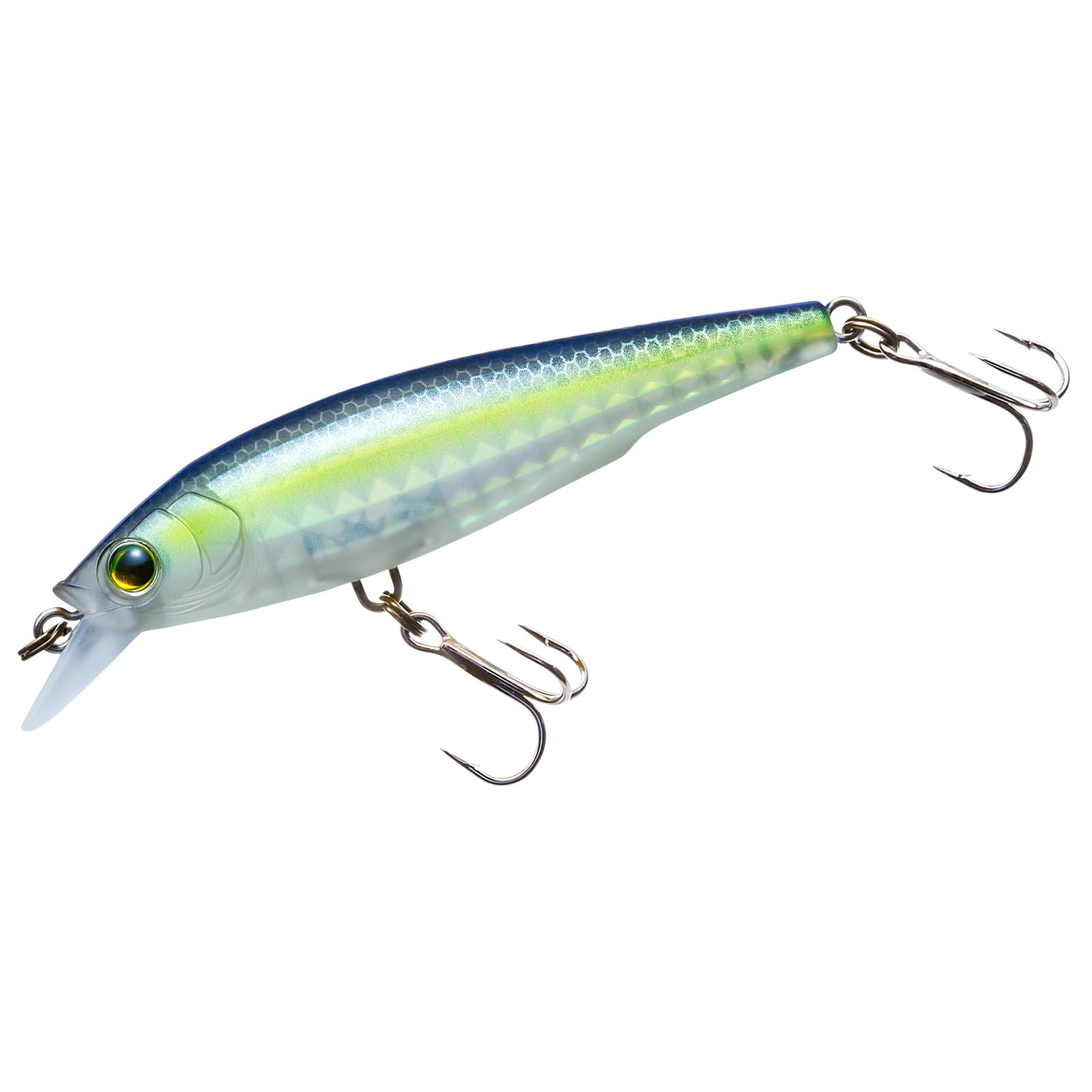 Duel YO-ZURI 3DR-X Jerkbait front view in Matte Ghost Sexy Shad for precise casts