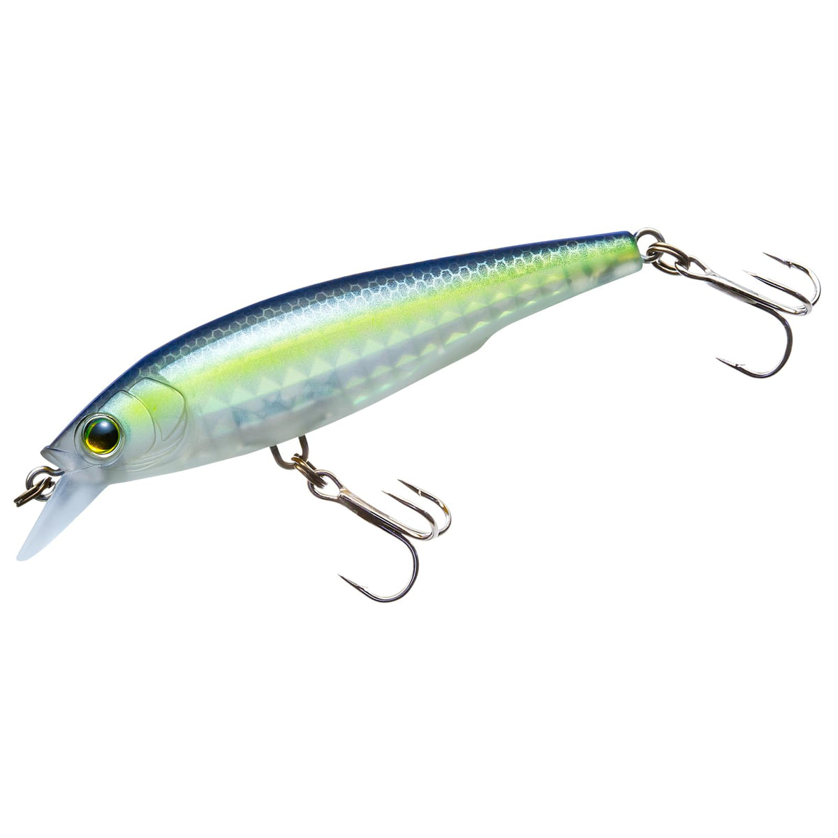 Duel YO-ZURI 3DR-X Jerkbait front view in Matte Ghost Sexy Shad for precise casts