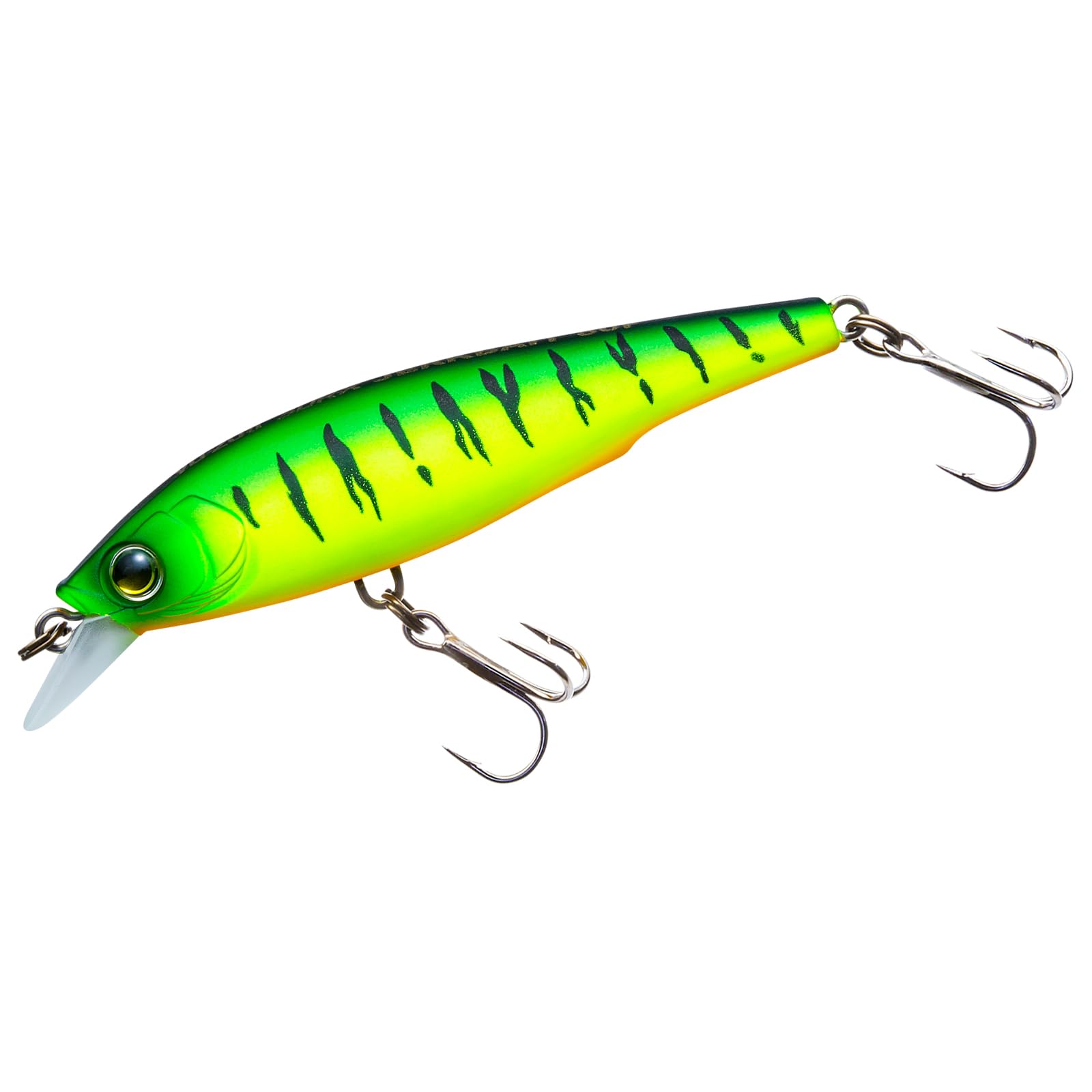 Duel YO-ZURI 3DR-X jerkbait front view in Matte Fire Tiger, highlighting floating action.