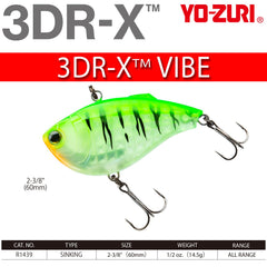 Duel Yo-Zuri 3Dr-X Vibe glow pattern photo demonstrates luminescent tiger coloration for attracting fish