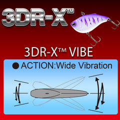 Duel Yo-Zuri 3Dr-X Vibe scale-finish closeup emphasizes light reflection during retrieves
