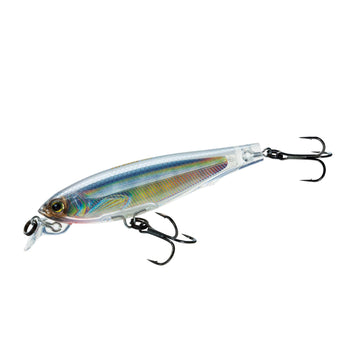 Yo-Zuri 3DS Minnow front view with holographic ghost shad finish for versatile fishing