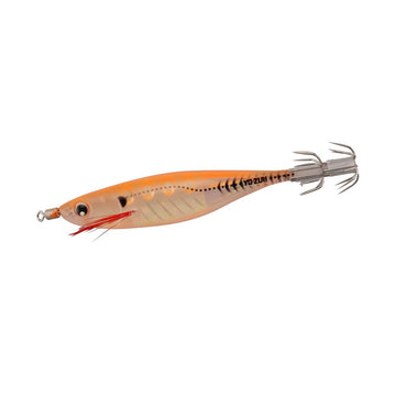 Duel Yo-Zuri Aurora squid jig with luminous orange glow for night fishing