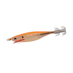 Duel Yo-Zuri Aurora squid jig with luminous orange glow for night fishing