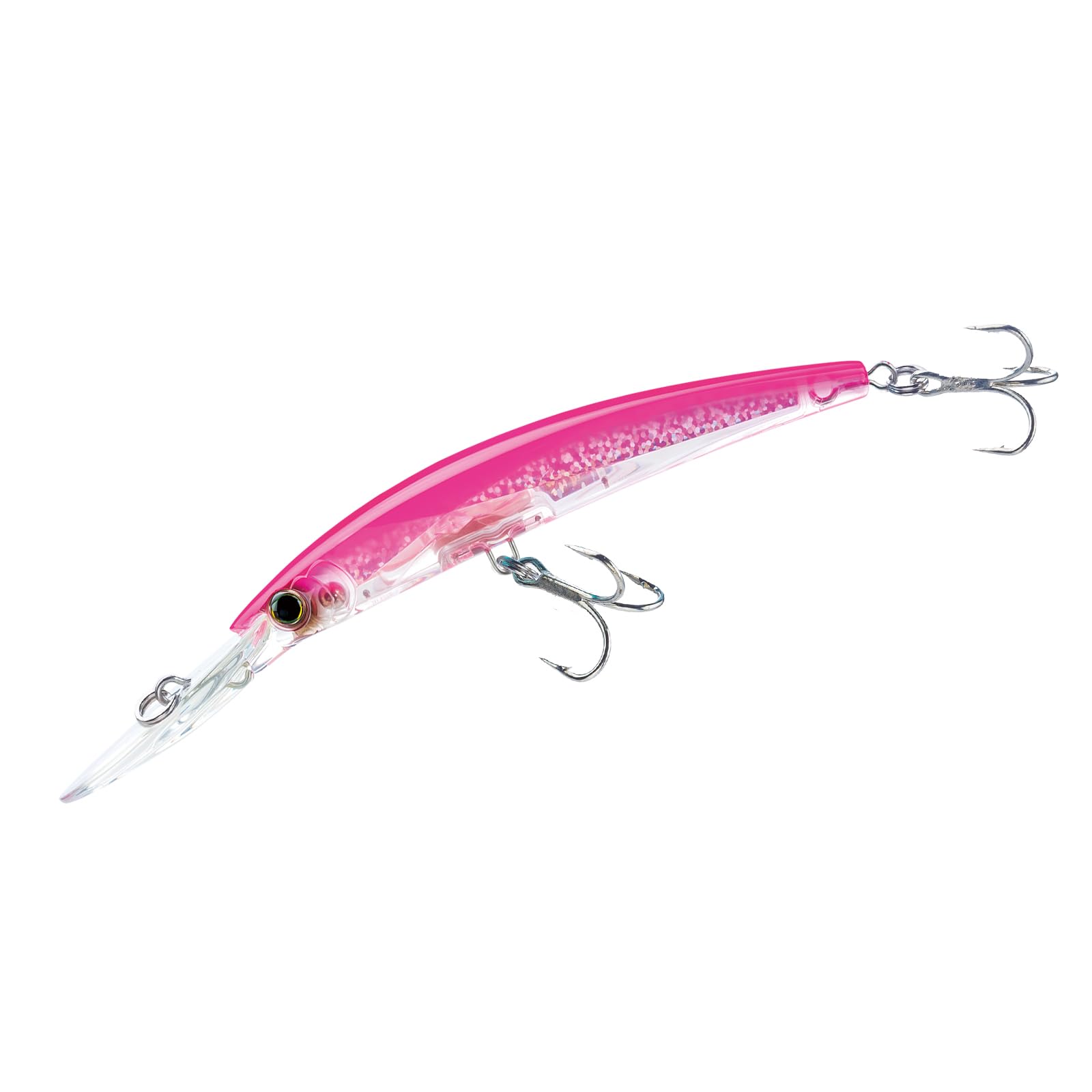 Duel Yo-Zuri Crystal 3D Minnow front view with prism finish for attracting fish.