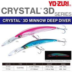 Duel Yo-Zuri Crystal 3D Minnow Deep Diver in-water action showcases lure's realistic darting